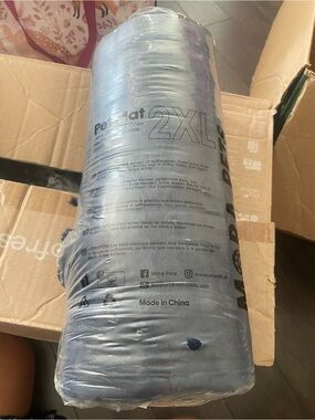 Mora 2XL Navy Pet Bed crate mat faux fur 48”